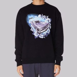 Vintage Rose Flowers Hot Wheels Sweatshirt 4