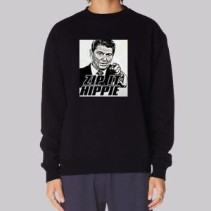 Zip It Hated Ronald Reagan Hippie Sweatshirt 4