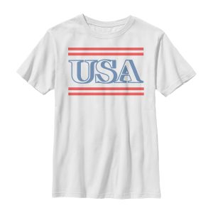 Boy’s Lost Gods Fourth of July  USA Stripe T-Shirt