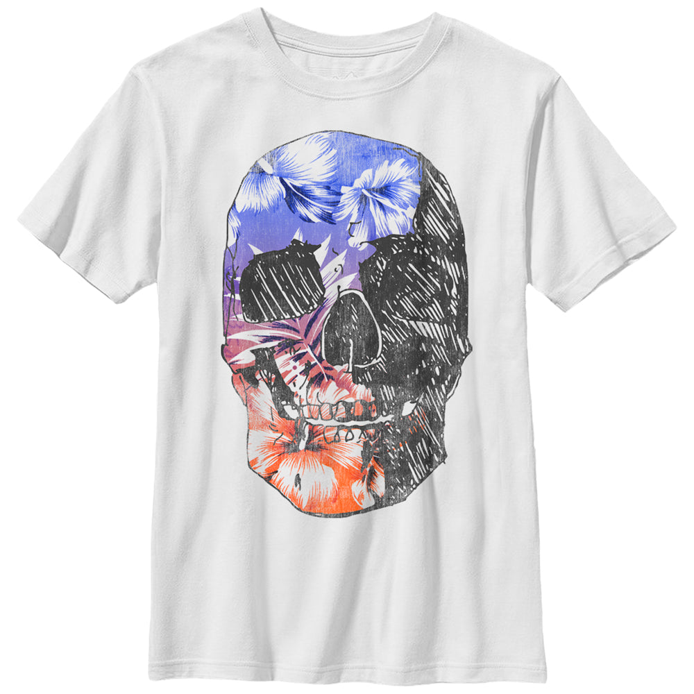 Boy's Lost Gods Hawaiian Print Skull T-Shirt Boy's Lost Gods Hawaiian Print Skull T-Shirt