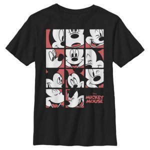 Boy’s Mickey & Friends Mickey Mouse Expressions Boxes T-Shirt
