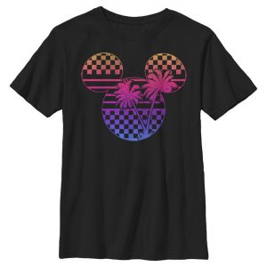 Boy’s Mickey & Friends Mickey Mouse Neon Palm Trees Silhouette T-Shirt