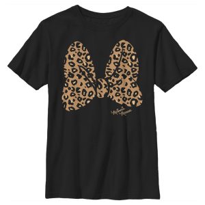 Boy’s Mickey & Friends Minnie Mouse Cheetah Print Bow Signature T-Shirt