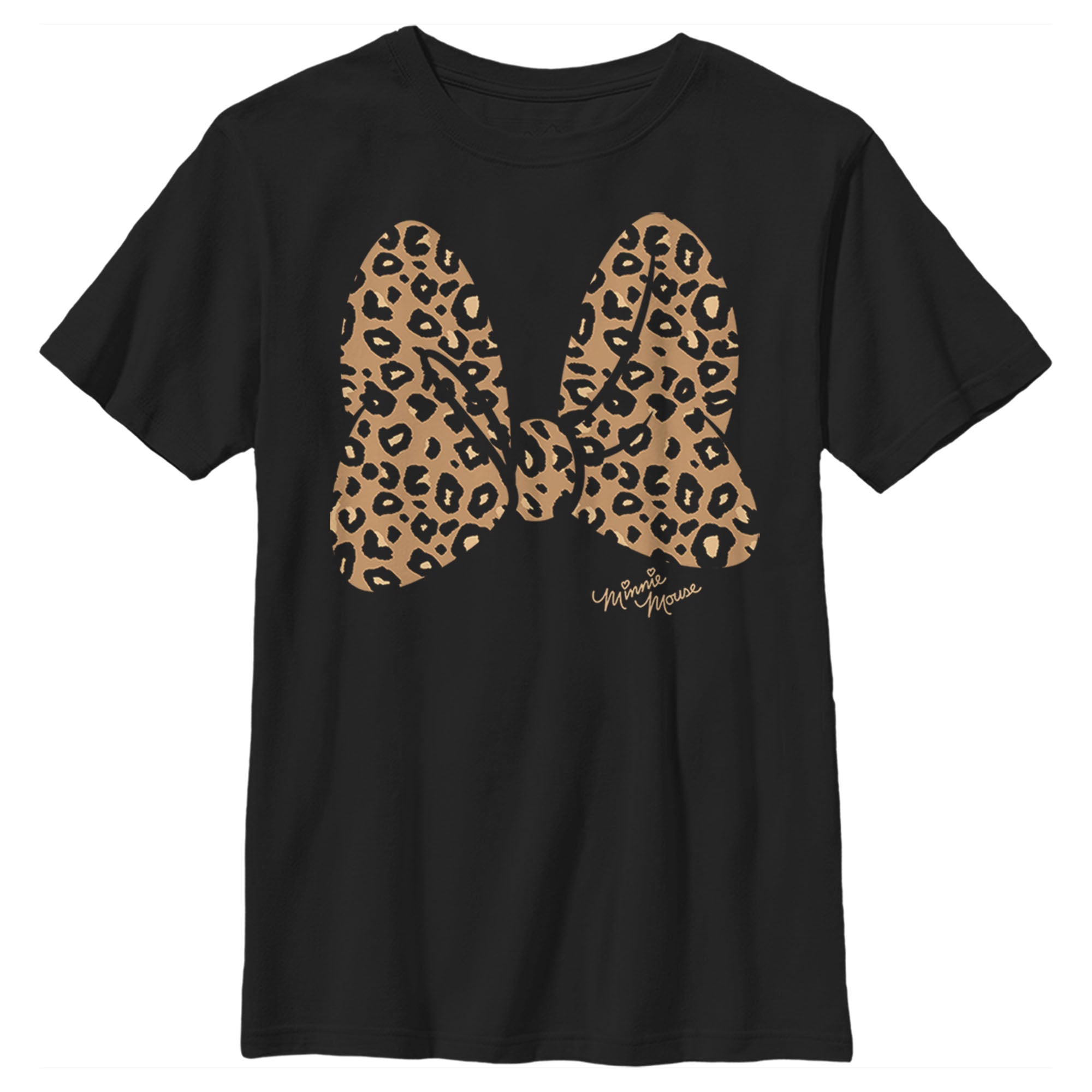 Boy's Mickey & Friends Minnie Mouse Cheetah Print Bow Signature T-Shirt Boy's Mickey & Friends Minnie Mouse Cheetah Print Bow Signature T-Shirt