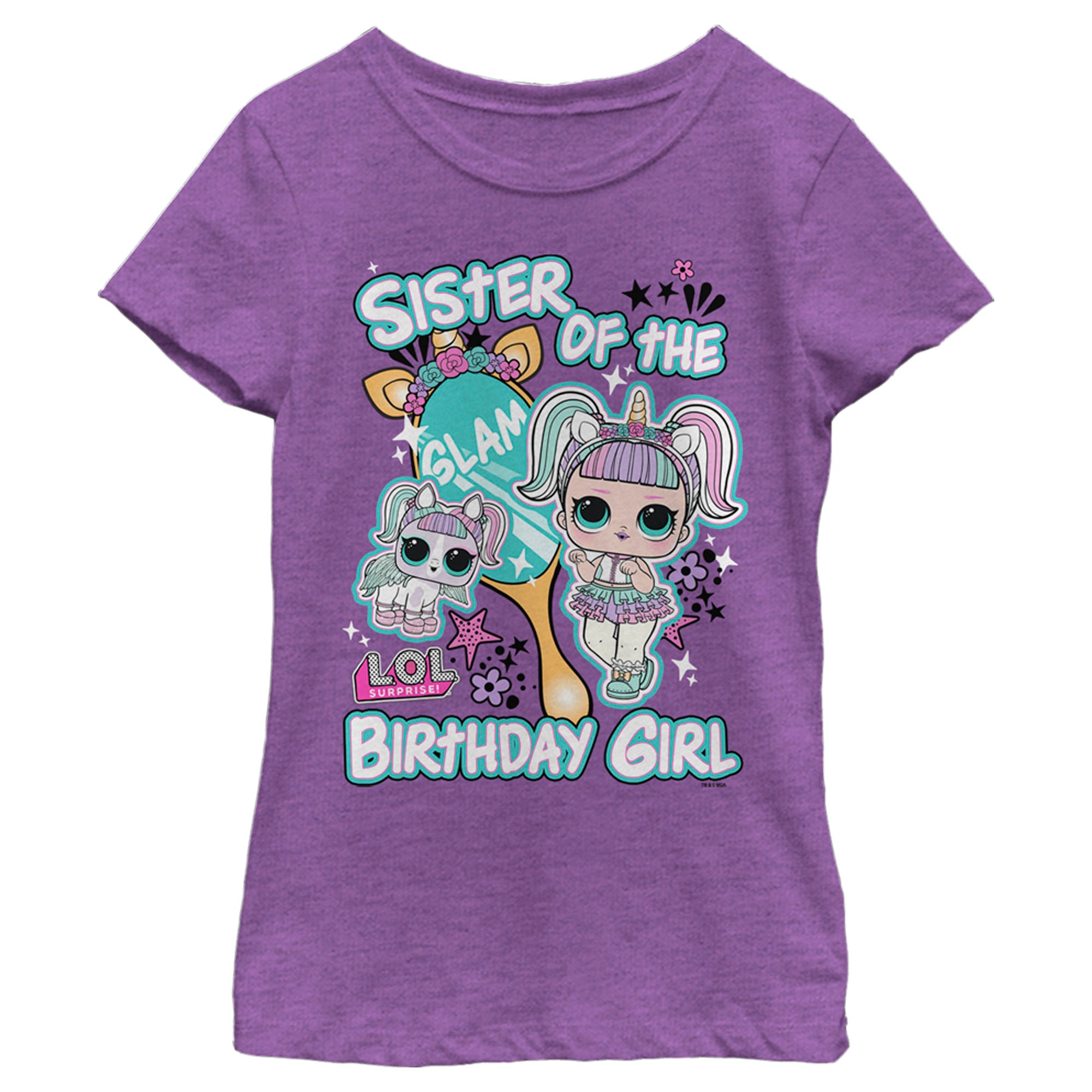 Girl's L.O.L Surprise Sister of the Birthday Girl Unicorn T-Shirt 7112372060300 Girl's L.O.L Surprise Sister of the Birthday Girl Unicorn T-Shirt 7112372060300