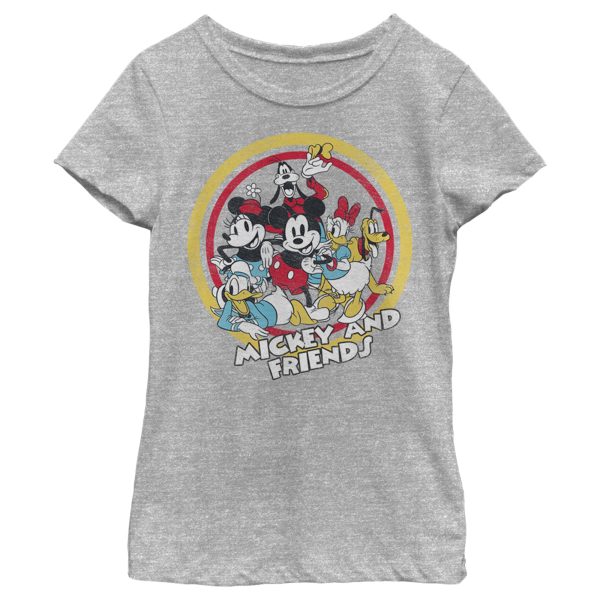 Girl’s Mickey & Friends Mickey & Friends Retro Group Circle T-Shirt 6765088637068