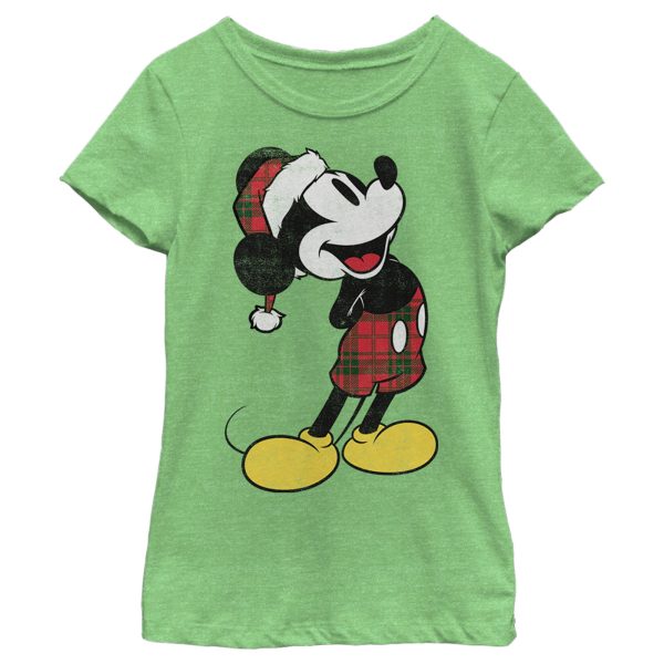 Girl’s Mickey & Friends Mickey Going Plaid For Christmas T-Shirt 6817101414540