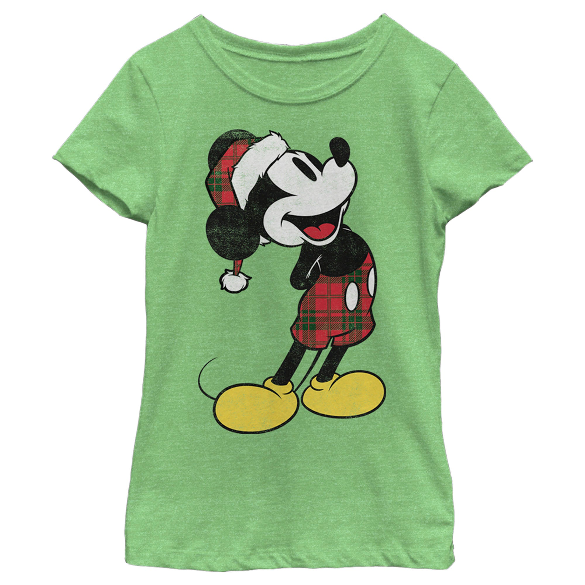 Girl's Mickey & Friends Mickey Going Plaid For Christmas T-Shirt 6817101414540 Girl's Mickey & Friends Mickey Going Plaid For Christmas T-Shirt 6817101414540