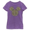 Girl’s Mickey & Friends Mickey & Mickey Mouse Cheetah Print Classic Ears T-Shirt 5184750420108