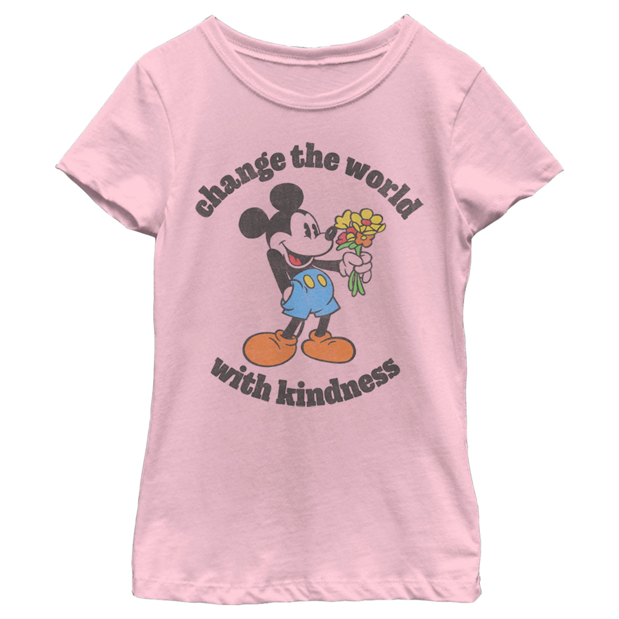 Girl's Mickey & Friends Mickey Mouse Change the World with Kindness T-Shirt 6765087948940 Girl's Mickey & Friends Mickey Mouse Change the World with Kindness T-Shirt 6765087948940
