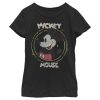 Girl’s Mickey & Friends Mickey Mouse Classic Circle Distressed T-Shirt 6765104595084