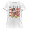 Girl’s Mickey & Friends Mickey Mouse Name Stack Distressed T-Shirt 6765080019084