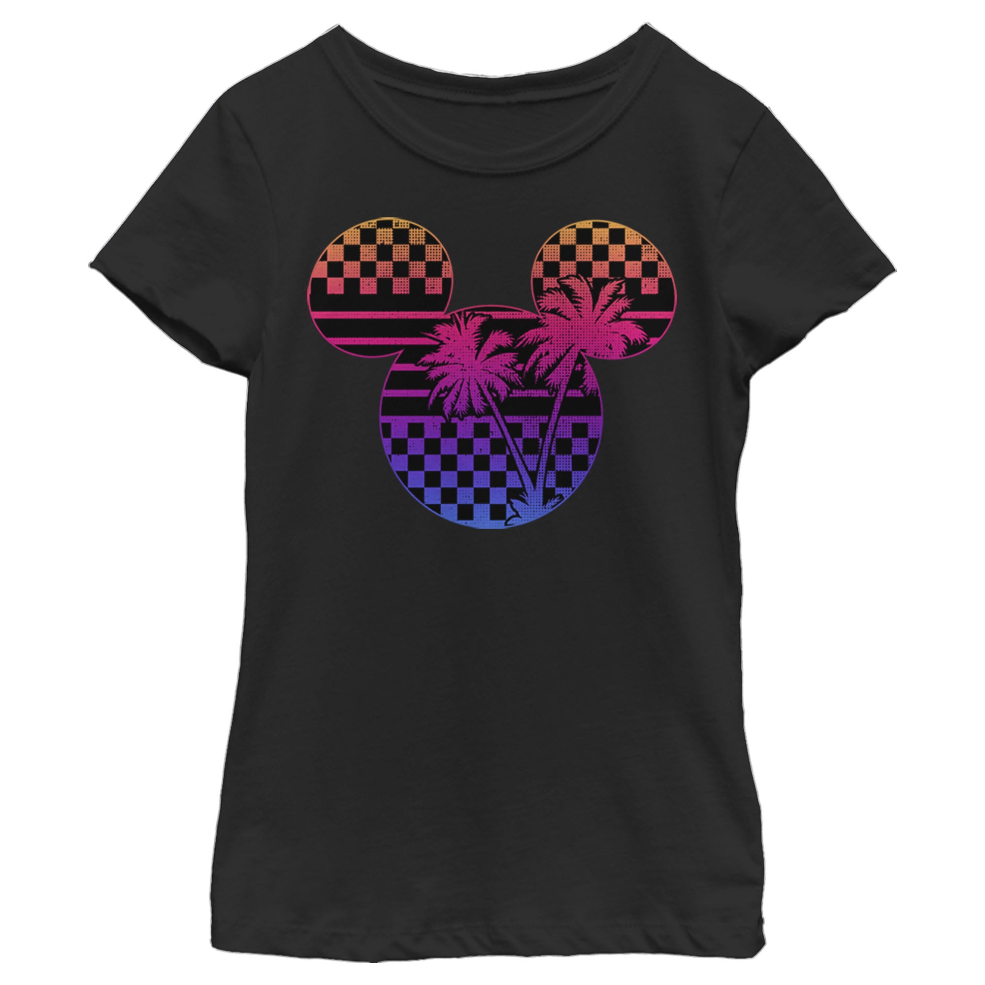Girl's Mickey & Friends Mickey Mouse Neon Palm Trees Silhouette T-Shirt 6765100105868 Girl's Mickey & Friends Mickey Mouse Neon Palm Trees Silhouette T-Shirt 6765100105868