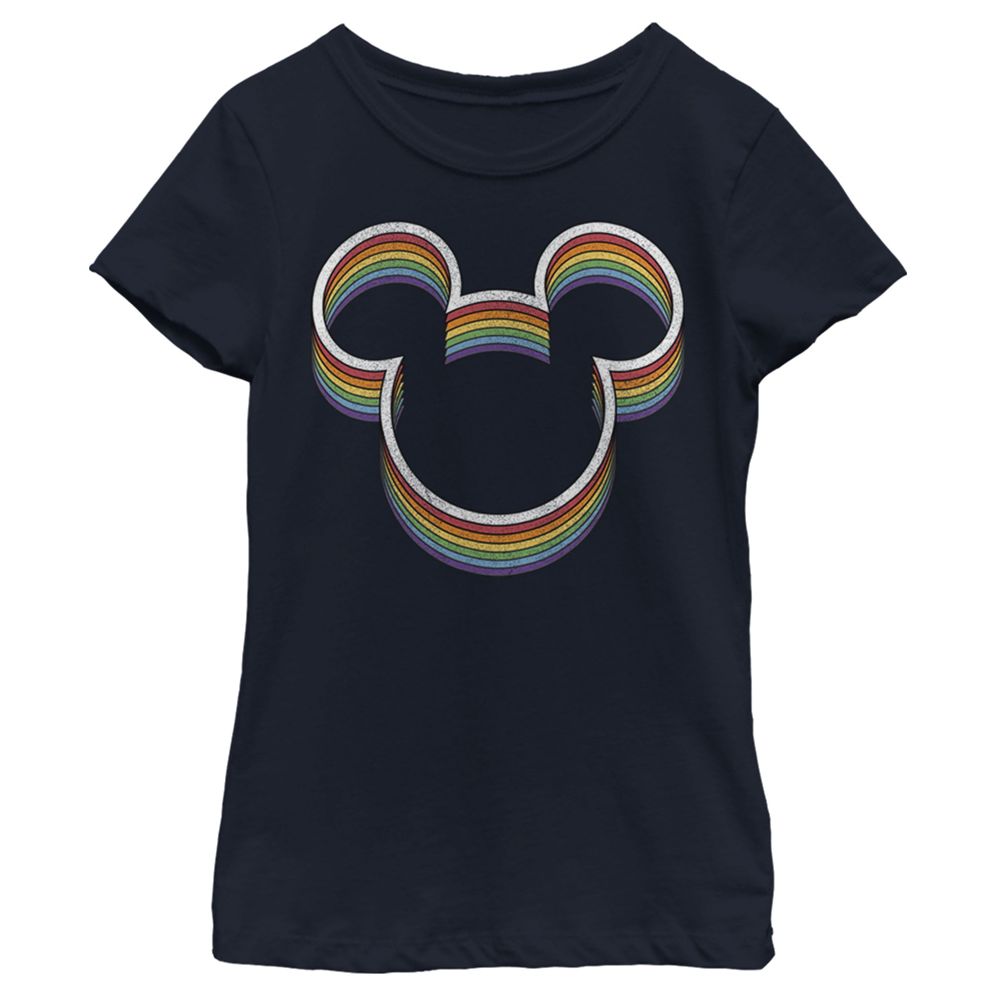 Girl's Mickey & Friends Mickey Mouse Rainbow Silhouette T-Shirt 6765095190668 Girl's Mickey & Friends Mickey Mouse Rainbow Silhouette T-Shirt 6765095190668