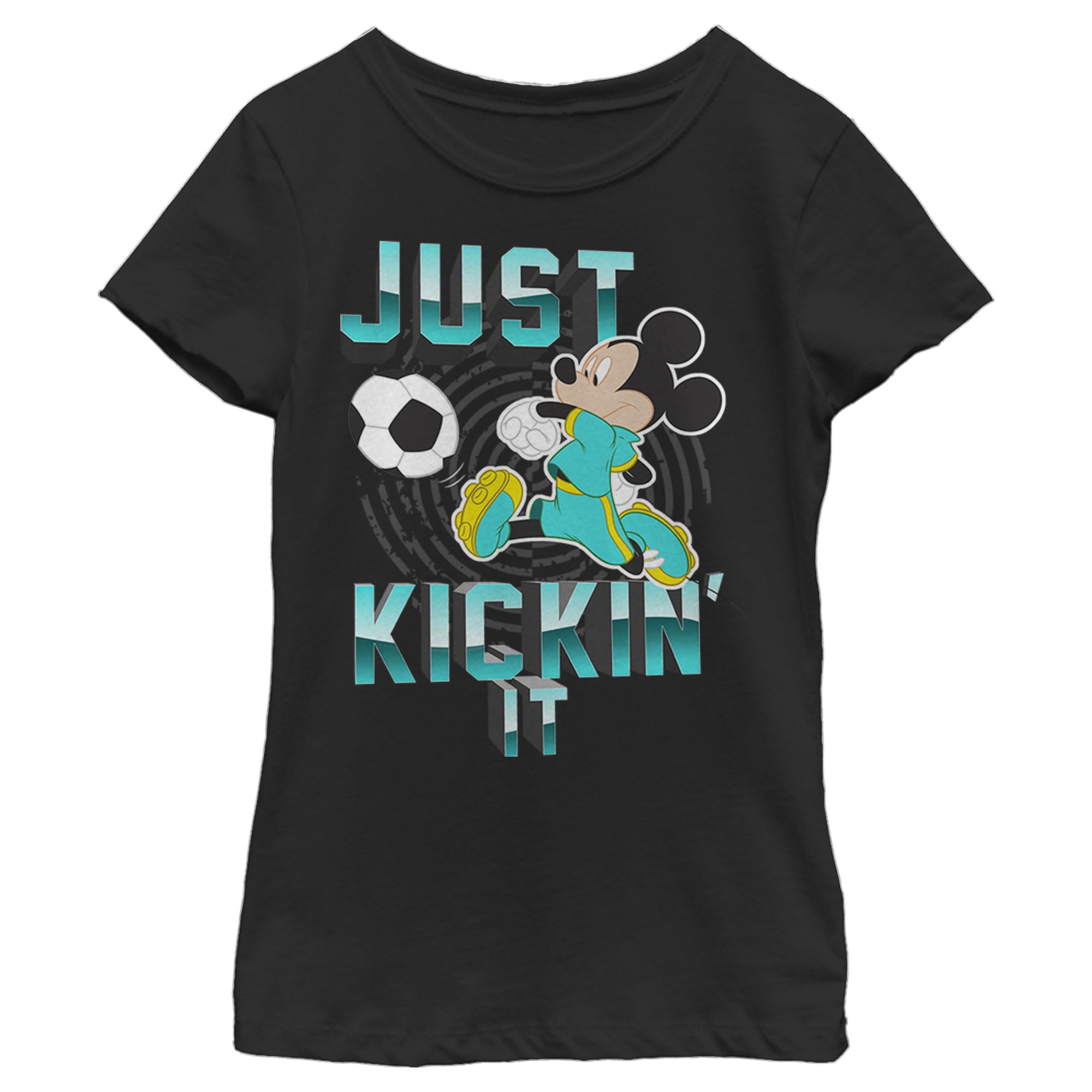 Girl's Mickey & Friends Mickey Mouse Soccer Just Kickin' It T-Shirt 6765106626700 Girl's Mickey & Friends Mickey Mouse Soccer Just Kickin' It T-Shirt 6765106626700
