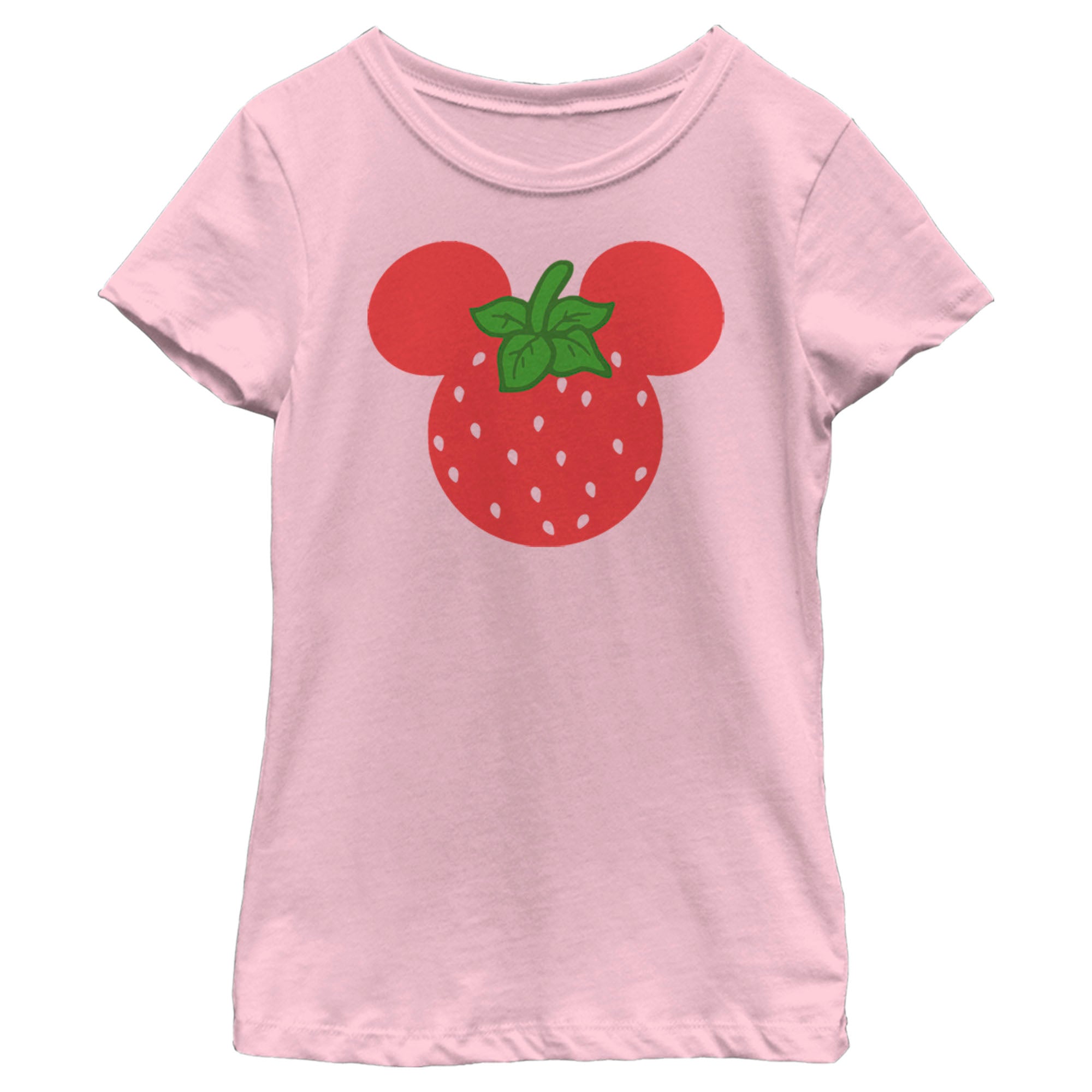 Girl's Mickey & Friends Mickey Mouse Strawberry Silhouette T-Shirt 6765085819020 Girl's Mickey & Friends Mickey Mouse Strawberry Silhouette T-Shirt 6765085819020