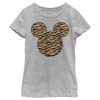 Girl’s Mickey & Friends Mickey Mouse Tiger Print Silhouette T-Shirt 6765099614348