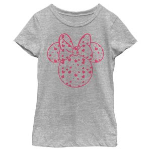 Girl’s Mickey & Friends Mickey and Friends Minnie Heart Silhouette T-Shirt 6817978941580