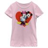 Girl’s Mickey & Friends Mickey and Minnie Hugging Hearts T-Shirt 6817991360652
