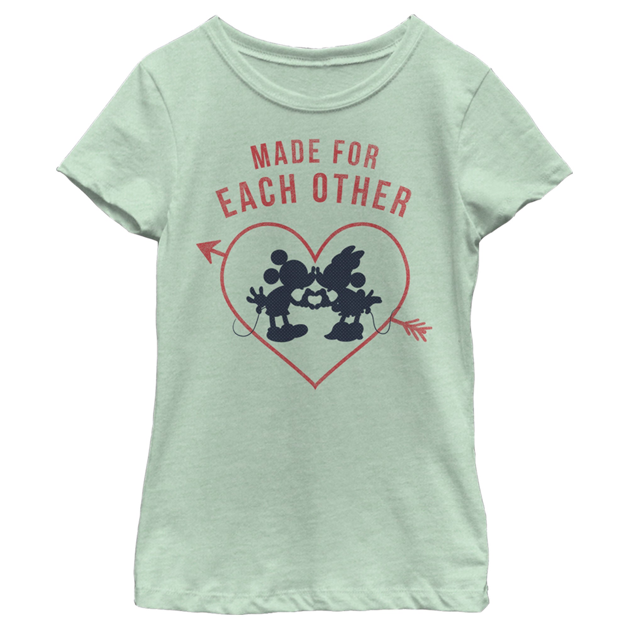Girl's Mickey & Friends Mickey and Minnie Made For Each Other T-Shirt 6817101807756 Girl's Mickey & Friends Mickey and Minnie Made For Each Other T-Shirt 6817101807756