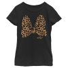 Girl’s Mickey & Friends Minnie Mouse Cheetah Print Bow Signature T-Shirt 5184750256268