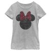Girl’s Mickey & Friends Minnie Mouse Distressed Leopard Bow T-Shirt 6765111967884