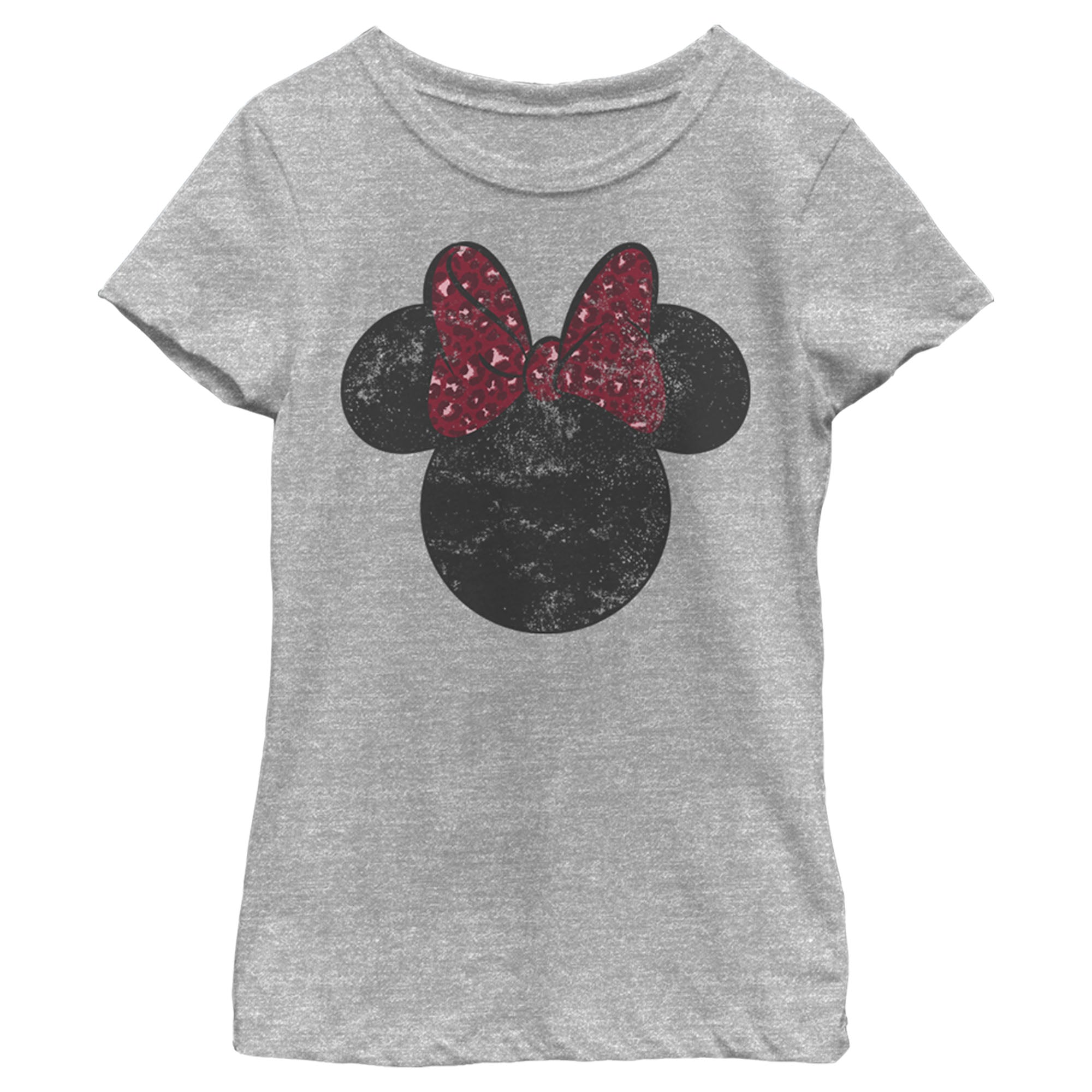 Girl's Mickey & Friends Minnie Mouse Distressed Leopard Bow T-Shirt 6765111967884 Girl's Mickey & Friends Minnie Mouse Distressed Leopard Bow T-Shirt 6765111967884