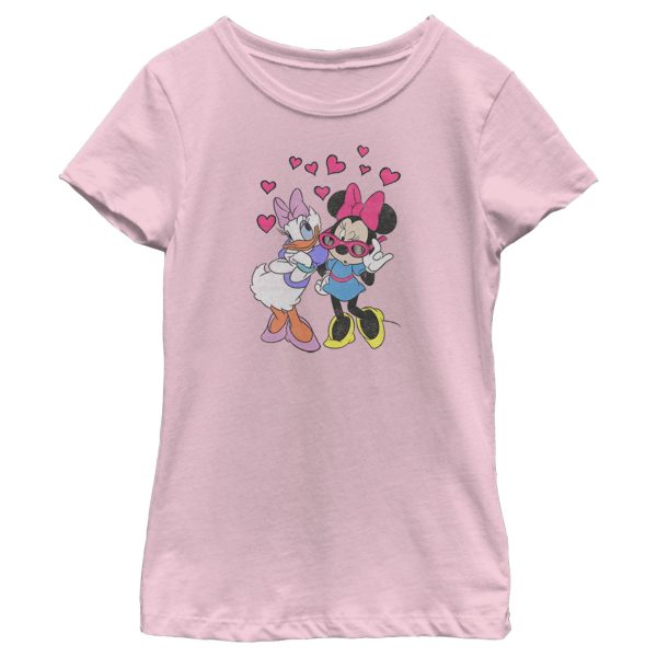 Girl’s Mickey & Friends Minnie Mouse and Daisy Duck Hearts T-Shirt 6765097353356