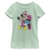 Girl’s Mickey & Friends Valentine’s Day Minnie Mouse Smooch T-Shirt 7165522477196