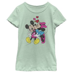 Girl’s Mickey & Friends Valentine’s Day Minnie Mouse Smooch T-Shirt 7165522477196