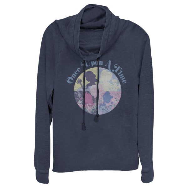 Junior’s Disney Princesses Once Upon a Time Profile Cowl Neck Sweatshirt 4850525208716
