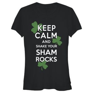 Junior’s Lost Gods St. Patrick’s Day Keep Calm and Shake your Shamrocks T-Shirt 6826639786124