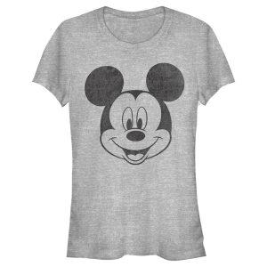 Junior’s Mickey & Friends Big Smiling Mickey Mouse Face T-Shirt 6886026838156
