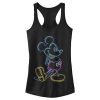 Junior’s Mickey & Friends Bright Neon Mickey Mouse Outline Racerback Tank Top 7147034411148