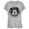 Junior’s Mickey & Friends Checkered Mickey Mouse Portrait T-Shirt 6886026117260