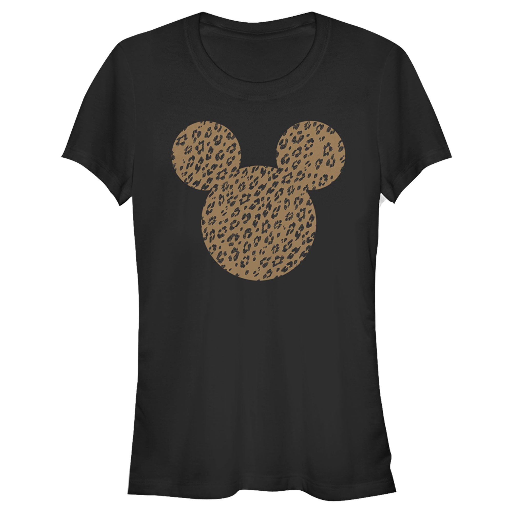 Junior's Mickey & Friends Cheetah Print Mickey Mouse Logo Distressed T-Shirt 6886024937612 Junior's Mickey & Friends Cheetah Print Mickey Mouse Logo Distressed T-Shirt 6886024937612