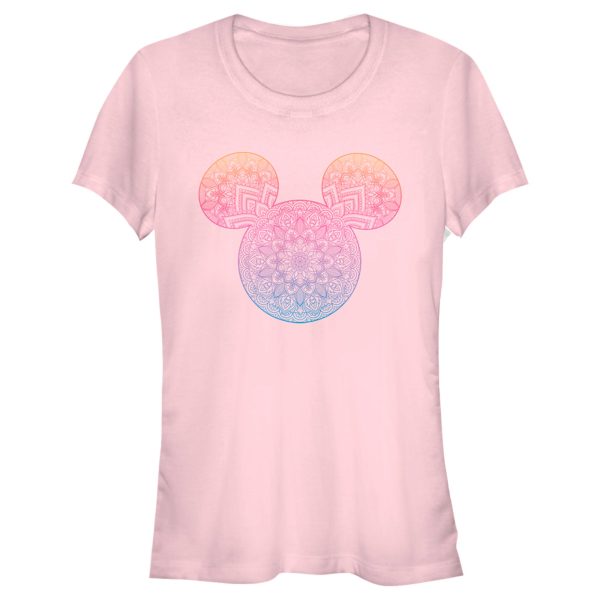 Junior’s Mickey & Friends Colorful Mandala Mickey Mouse Logo T-Shirt 6886024282252