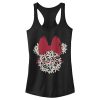Junior’s Mickey & Friends Floral Minnie Mouse Logo Racerback Tank Top 6886025396364