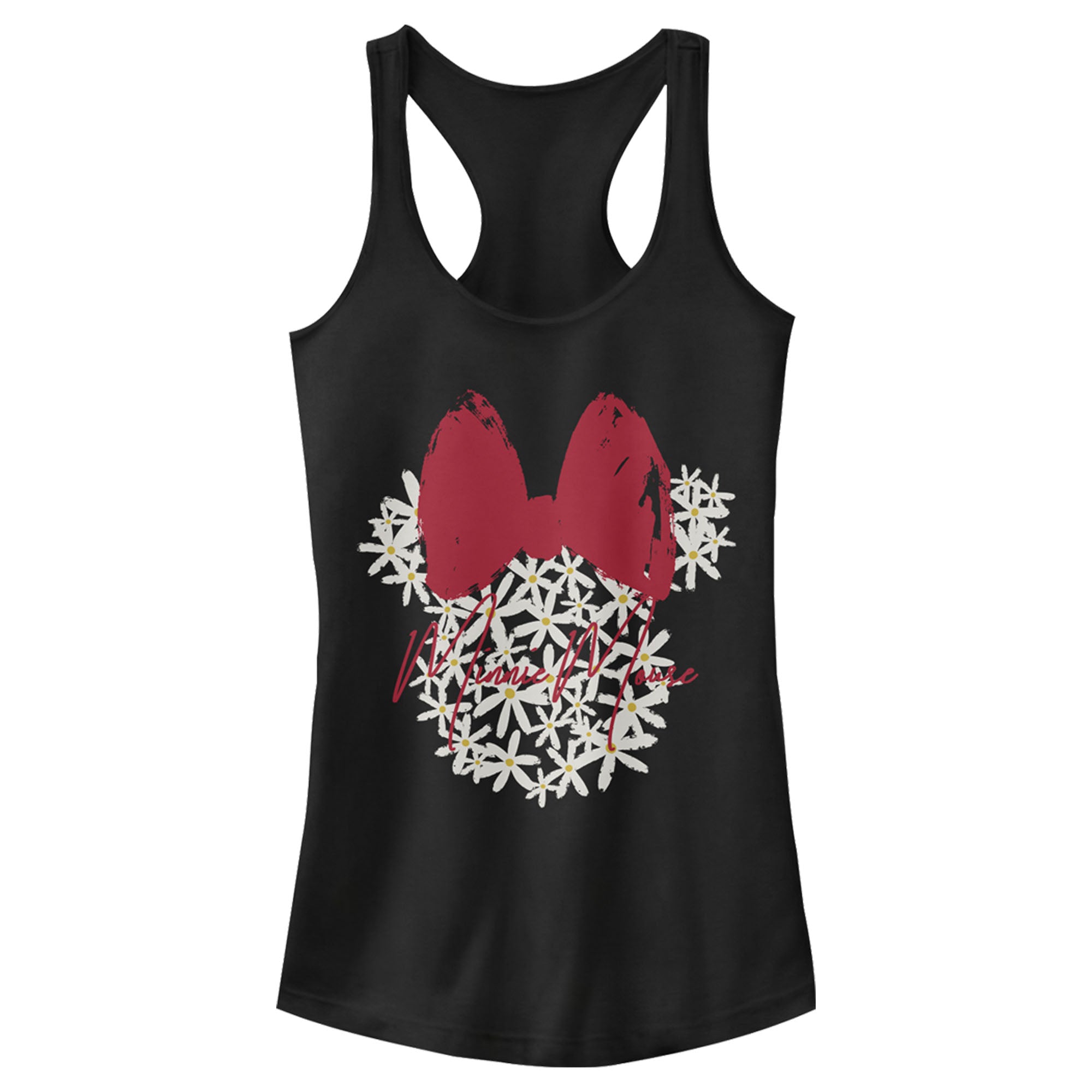 Junior's Mickey & Friends Floral Minnie Mouse Logo Racerback Tank Top 6886025396364 Junior's Mickey & Friends Floral Minnie Mouse Logo Racerback Tank Top 6886025396364