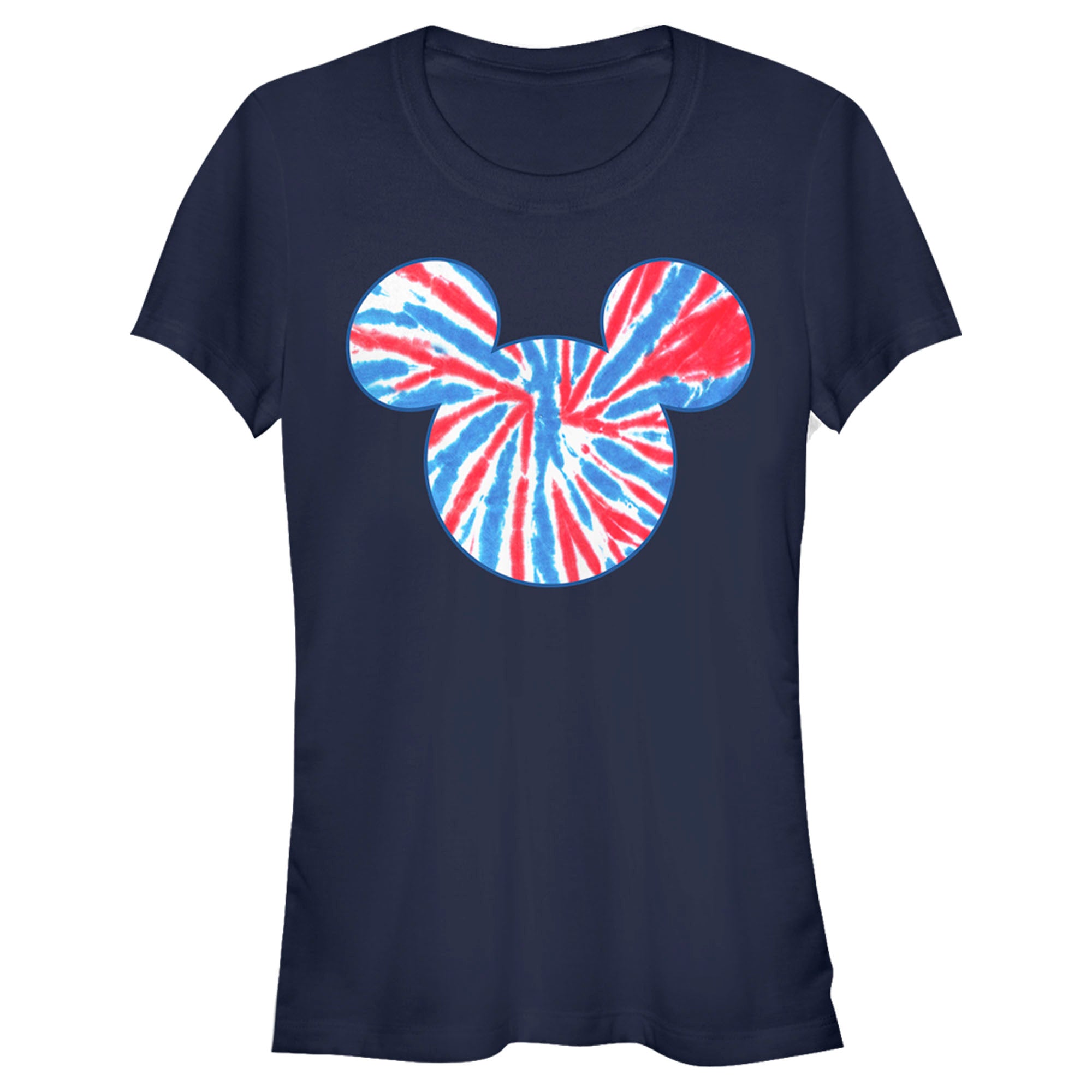 Junior's Mickey & Friends Fourth of July Tie-Dye Mickey Logo T-Shirt 6886023004300 Junior's Mickey & Friends Fourth of July Tie-Dye Mickey Logo T-Shirt 6886023004300