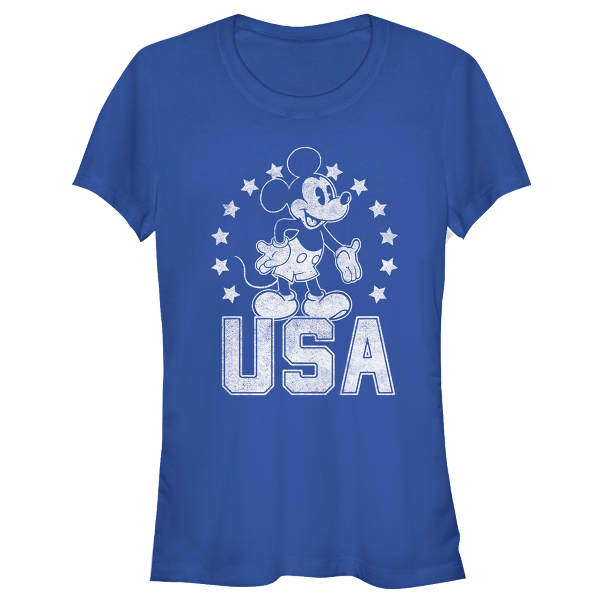 Junior's Mickey & Friends Fourth of July USA Mickey Mouse T-Shirt 6886024216716 Junior's Mickey & Friends Fourth of July USA Mickey Mouse T-Shirt 6886024216716