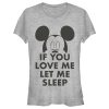 Junior’s Mickey & Friends If You Love Me Let Me Sleep T-Shirt 6886023135372