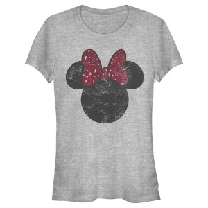 Junior’s Mickey & Friends Minnie Mouse Logo Distressed T-Shirt 6886025134220