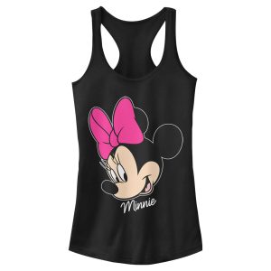 Junior’s Mickey & Friends Minnie Mouse Portrait Racerback Tank Top 7147036049548