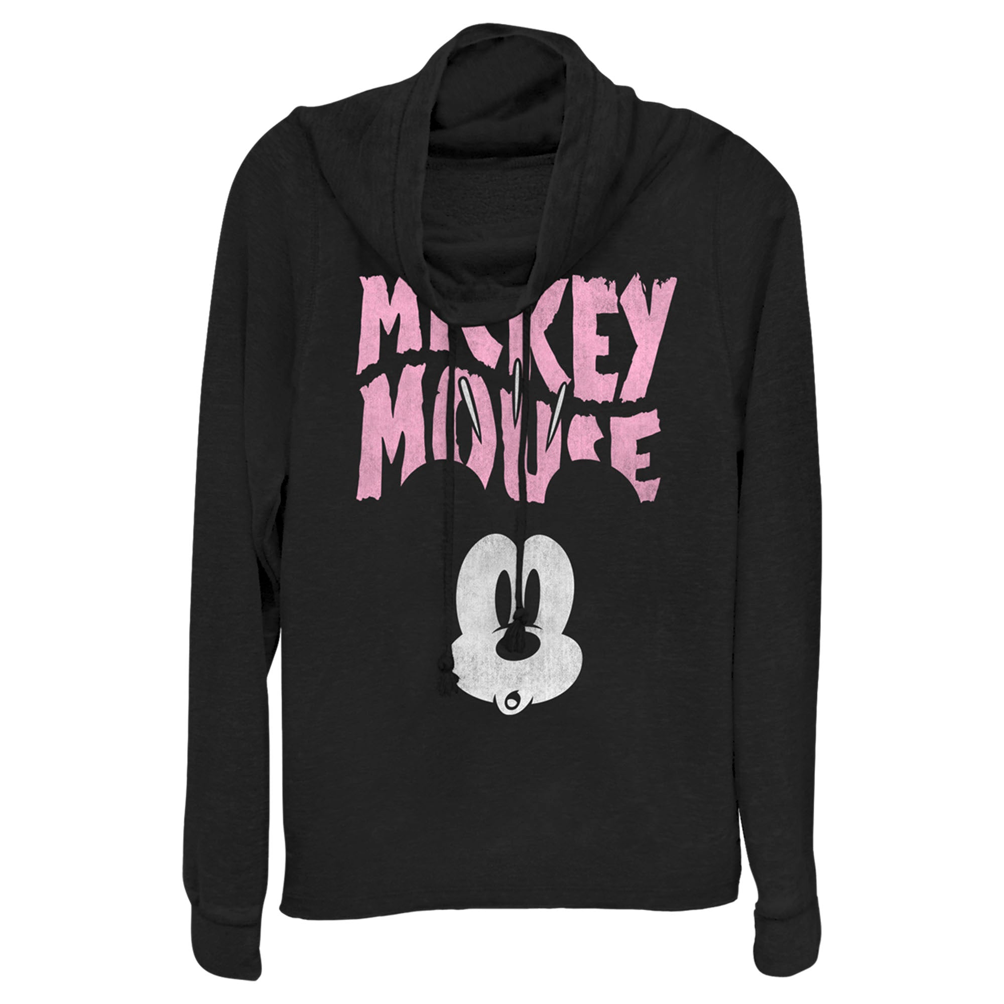 Junior's Mickey & Friends Surprised Pink Logo Cowl Neck Sweatshirt 7200022298764 Junior's Mickey & Friends Surprised Pink Logo Cowl Neck Sweatshirt 7200022298764