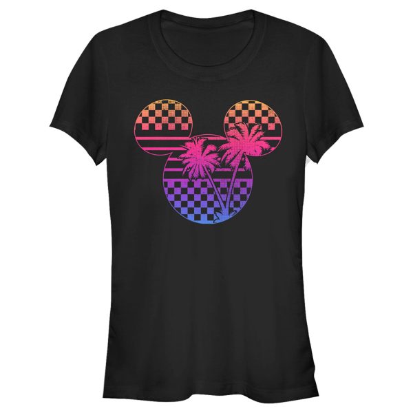 Junior’s Mickey & Friends Tropical Racetrack Mickey Mouse Logo T-Shirt 6886023856268