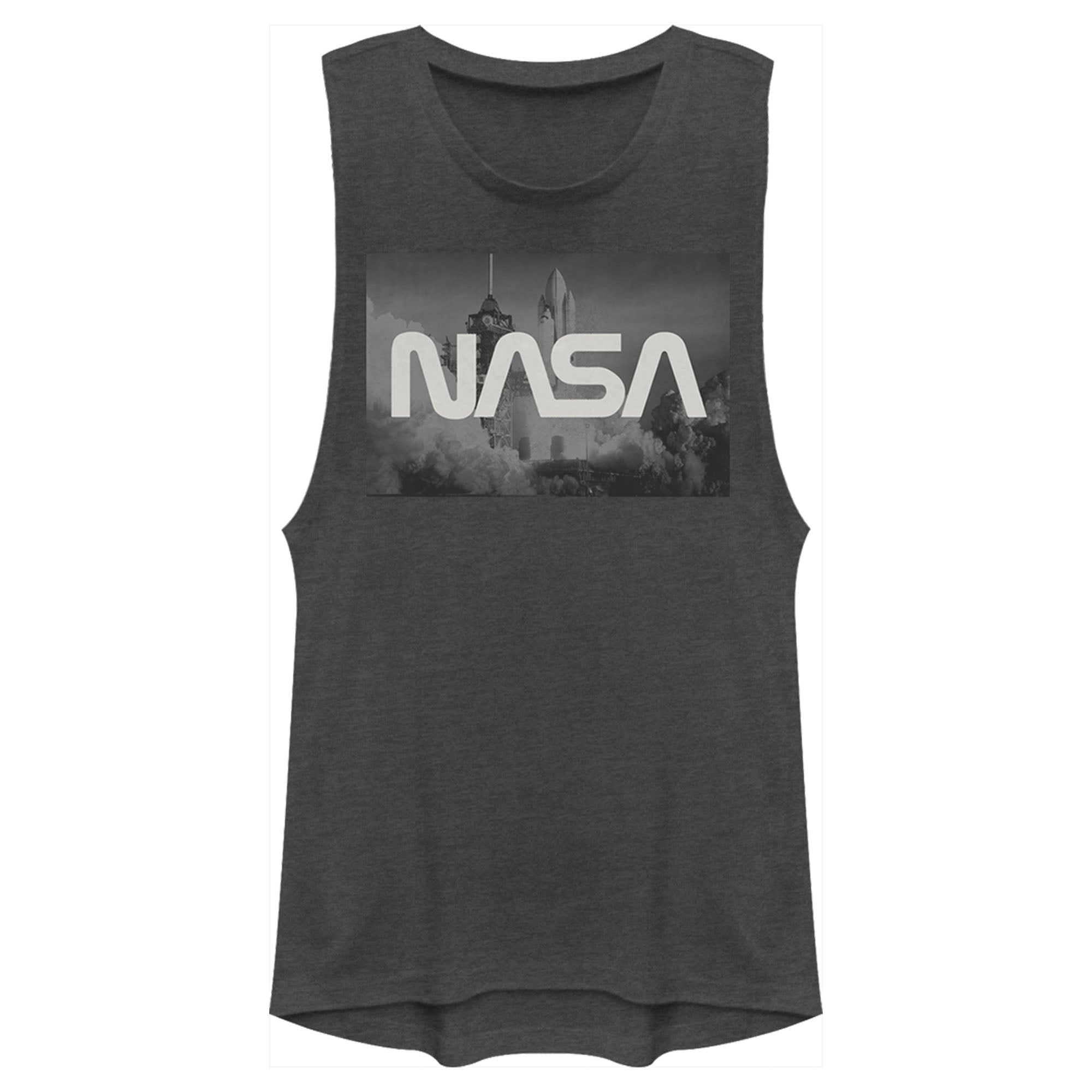 Junior's NASA Space Shuttle Blast Off Text Over Lay Festival Muscle Tee 4857794691212 Junior's NASA Space Shuttle Blast Off Text Over Lay Festival Muscle Tee 4857794691212