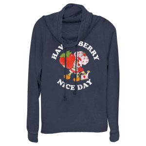 Junior’s Strawberry Shortcake Berry Nice Day Greeting Cowl Neck Sweatshirt 7255673995404