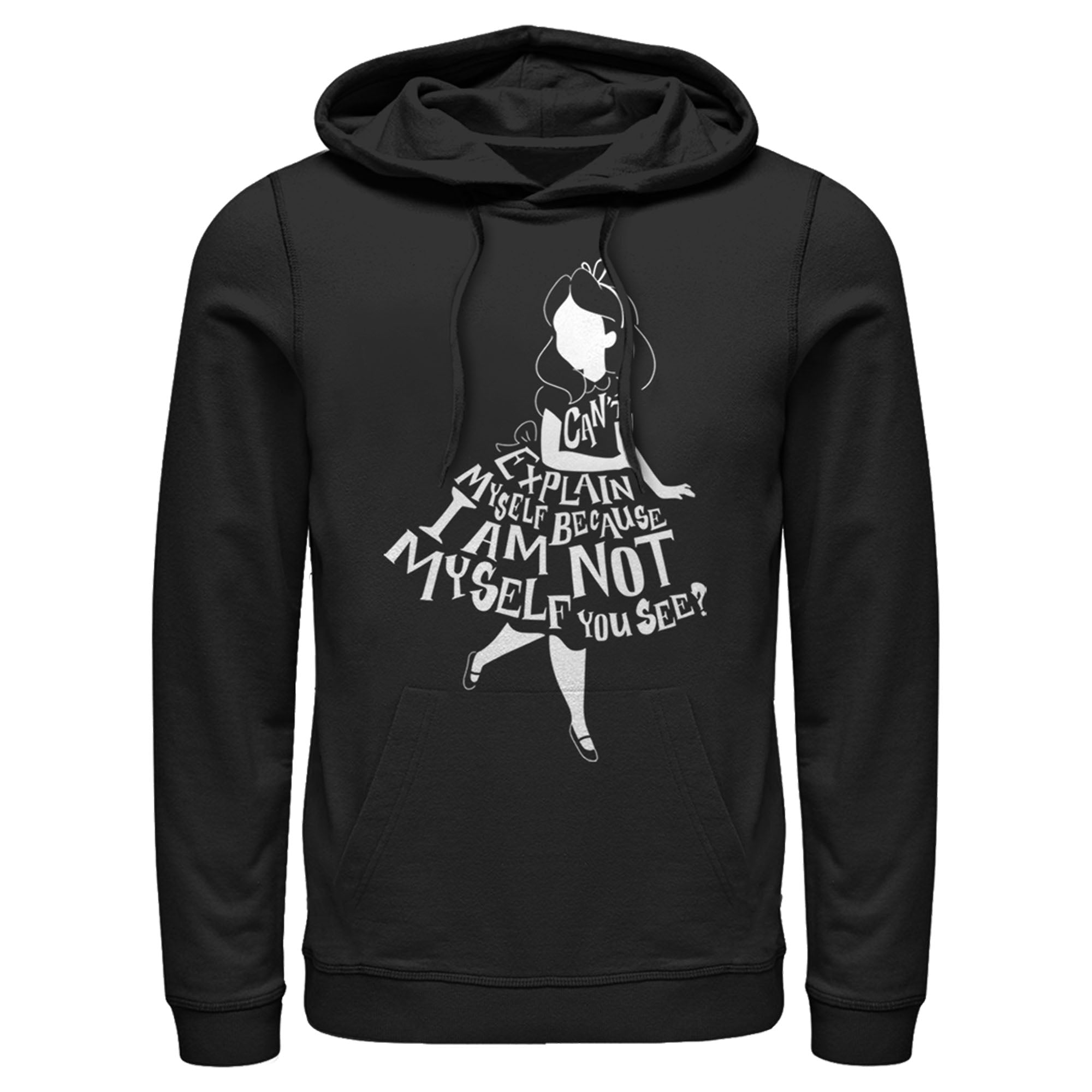 Men's Alice in Wonderland I Am Not Myself Silhouette Pull Over Hoodie 7147035787404 Men's Alice in Wonderland I Am Not Myself Silhouette Pull Over Hoodie 7147035787404