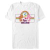 Men’s Care Bears Valentine’s Day Tenderheart Bear and Love-a-Lot Bear Be Mine Rainbow T-Shirt 7219456704652
